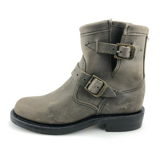 Chippewa Shoes | Chippewa Raynard 7 Grey Leather Engineer Boots 6M | Color: Black/Gray | Size: 6 | Katscloset3421's Closet